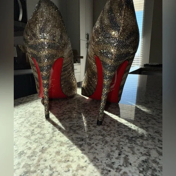 Christian Louboutin Follies Strass Glitter Heels – Size 39